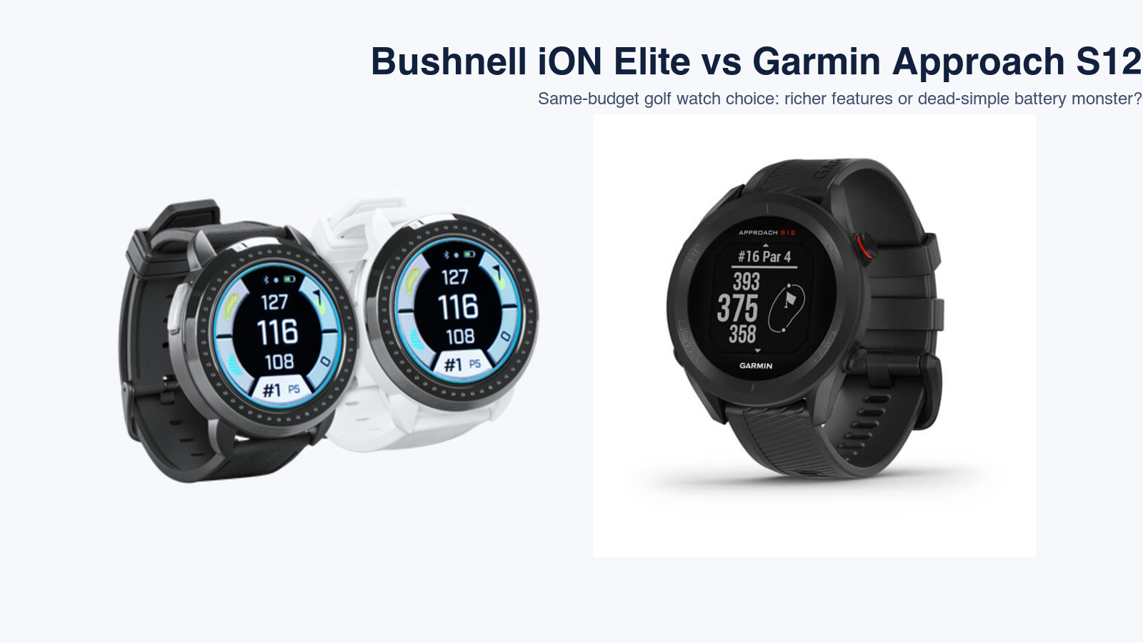 Bushnell iON Elite vs Garmin Approach S12: Better Golf Value or Better No-Drama Simplicity?