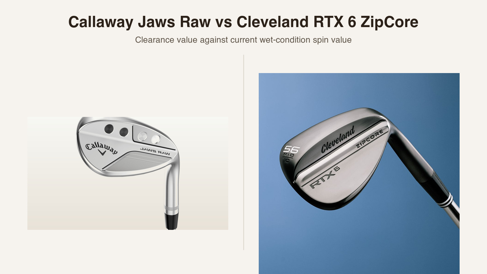 Callaway Jaws Raw vs Cleveland RTX 6 ZipCore: Clearance Value or the Smarter Current Wedge Buy?