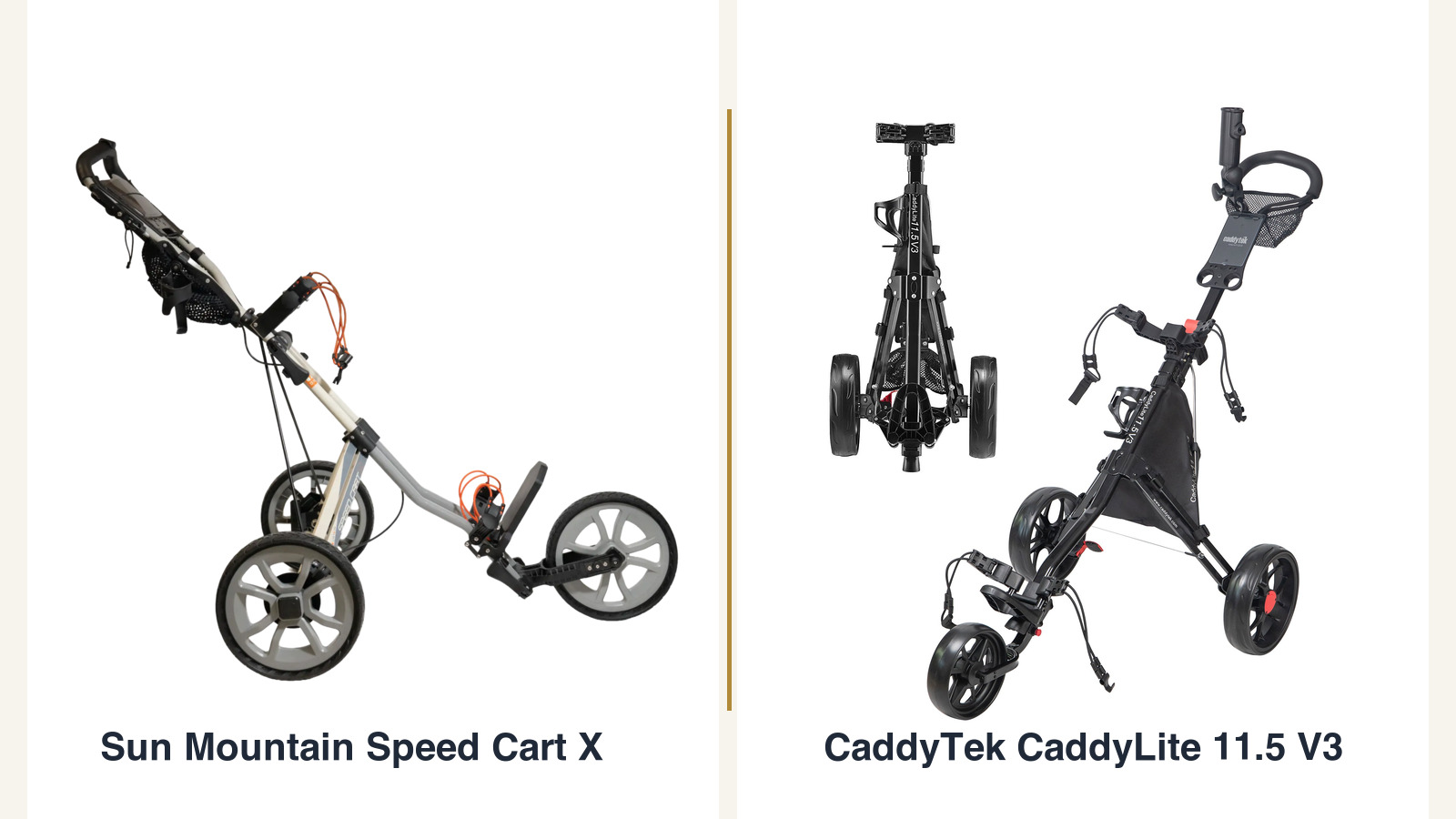 Sun Mountain Speed Cart X vs CaddyTek CaddyLite 11.5 V3: Better Balanced Premium Cart or the Smarter Budget Walker's Buy?